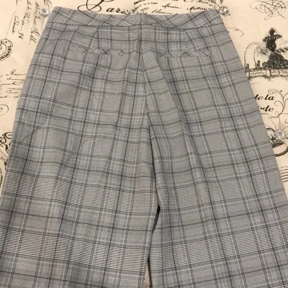 HALOGEN Plaid Wide Leg Crop Pants - Picture 7 of 7